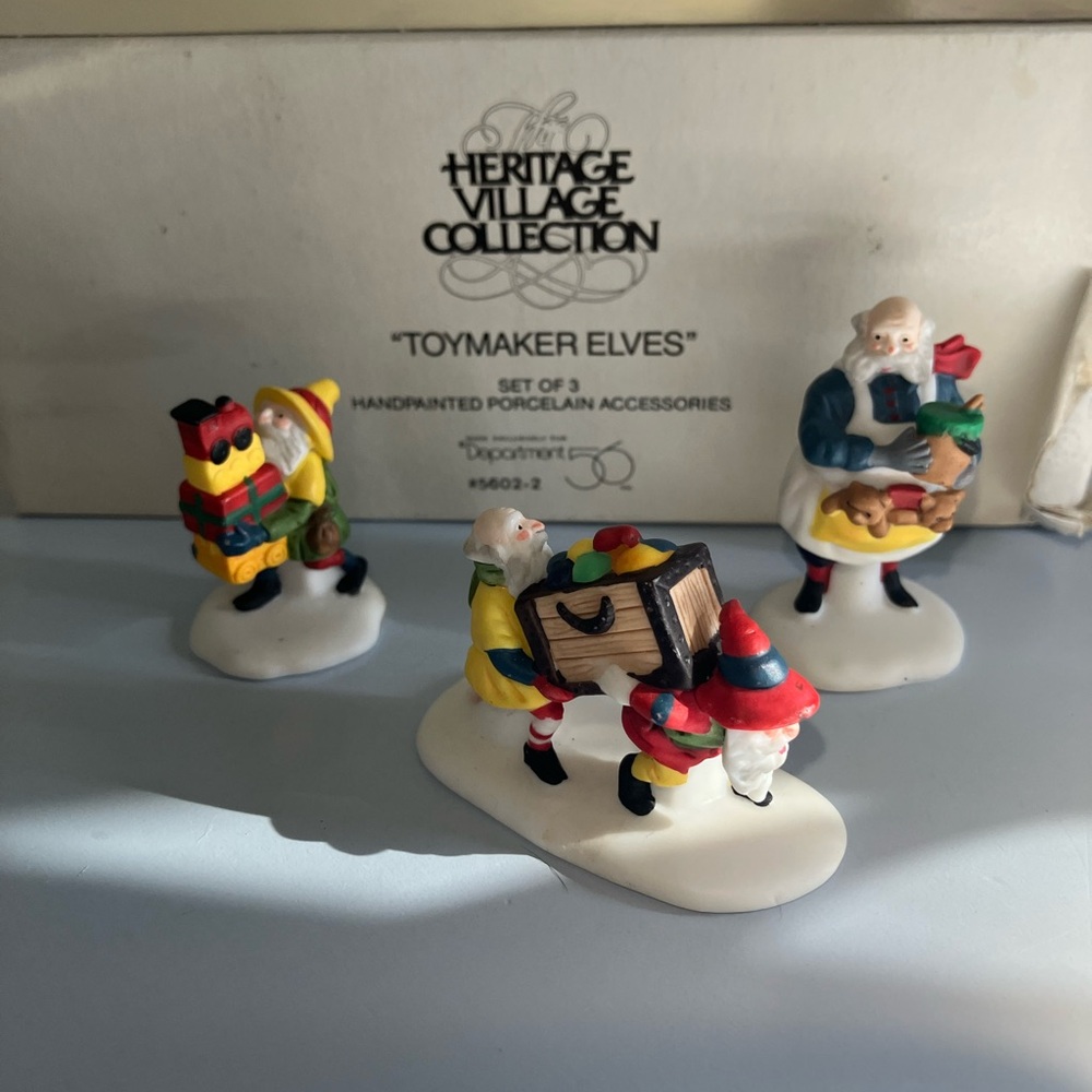 Heritage Village collection toy maker elves